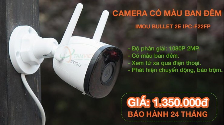 Lắp đặt Camera IP Imou Bullet 2E IPC-F22FP có màu ban đêm, không dây, chuyên ngoài trời